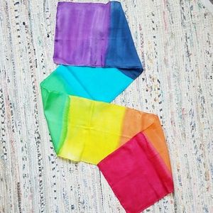 ⚡SALE ⚡STUNNING Hand Dyed Rainbow Silk Scarf